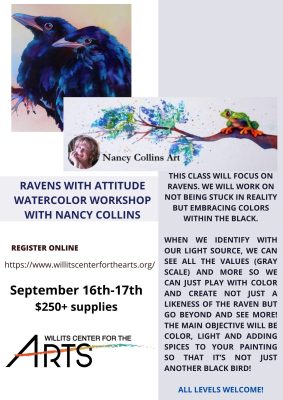 RAVENS WITH ATTITUDE Watercolor Workshop with Nancy Collins