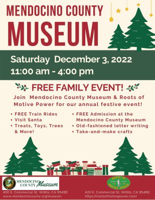 MENDOCINO COUNTY MUSEUM SPECIAL PROGRAM with Roots of Motive Power