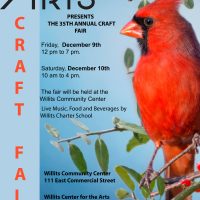 The Willits Center for the Arts Holiday Craft Fair 2022 will be December 9-10