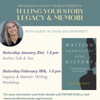 Telling Your Story: Legacy and Memoir: Writing Presentation with Guest Author Kim Bancroft