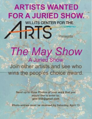 ARTISTS WANTED FOR MAY JURIED SHOW