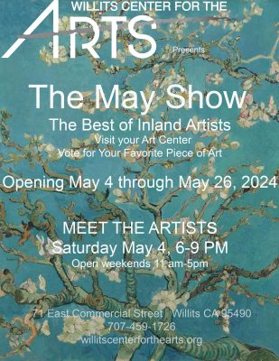 Celebrate Art and Community at the opening of “The May Show” at Willits Center for the Arts, May 4th, 6-9